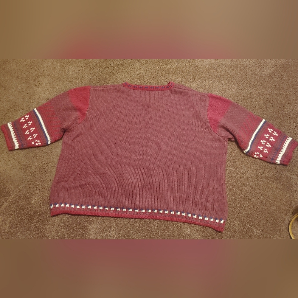 Mainstreet  Blues V-neck red knit sweater, 4XL,